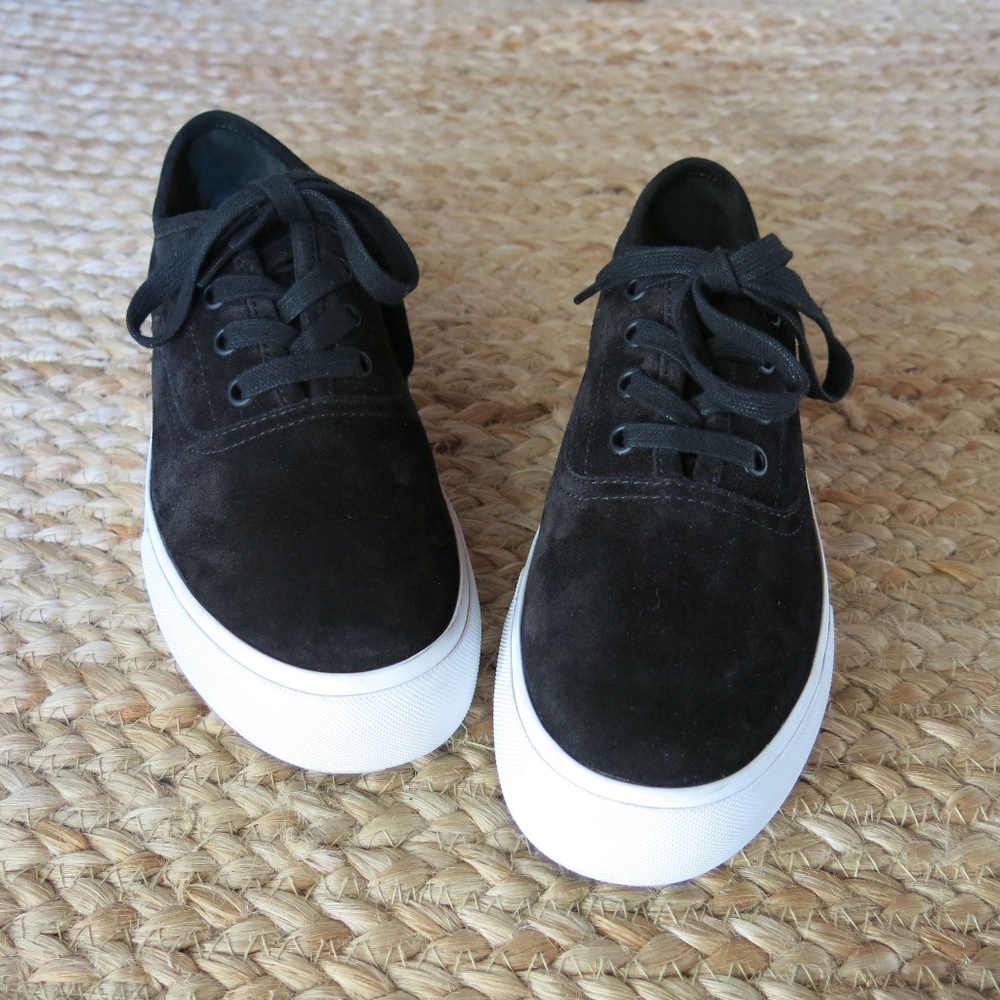 Vince Copley black suede platform sneakers